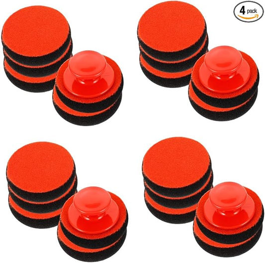 Mobestech 4sets Detail Car Wax Applicator Sponge Car Paint Buffing Pads Sponge Polishing Kit