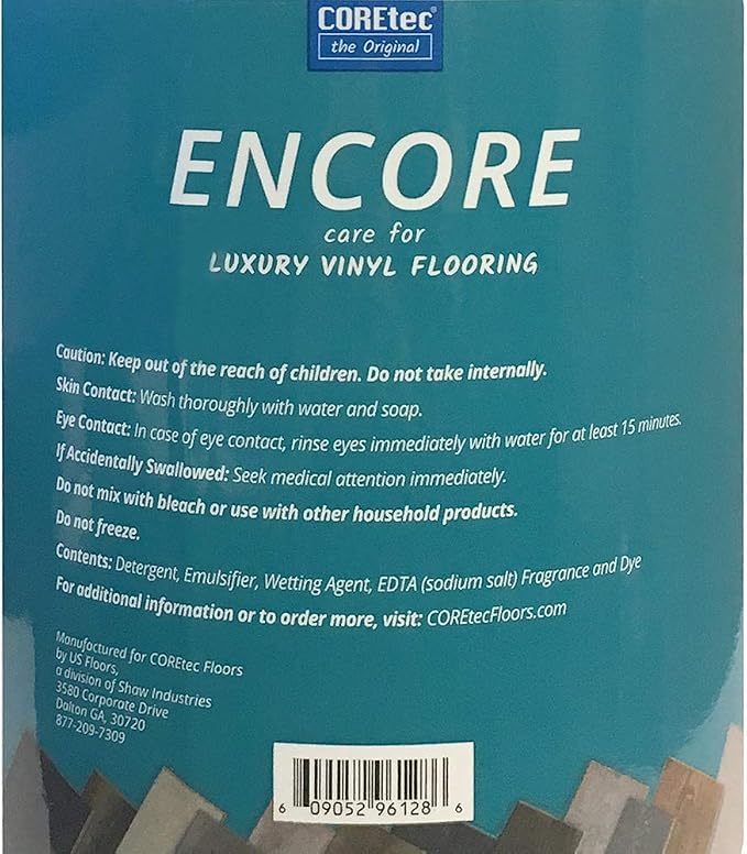 COREtec ENCORE 03Z77 Floor Cleaner Care for Luxury Vinyl Flooring Ready To Use 1 Gallon Refill