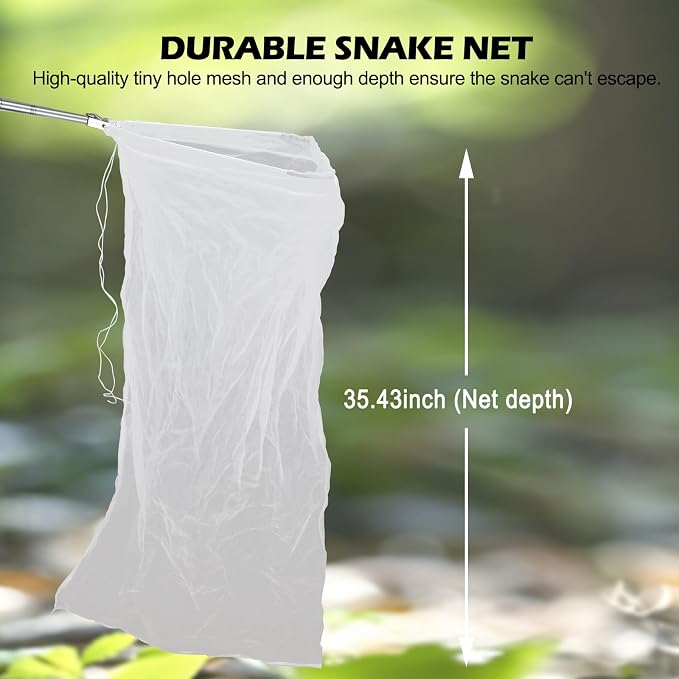Kalkal Snake Grabber Tool, 62” Professional Aluminum Alloy Telescopic Rattle Snake Tongs, Reptile Grabber Snake Catcher Wide Jaw Handling Tool with Lock