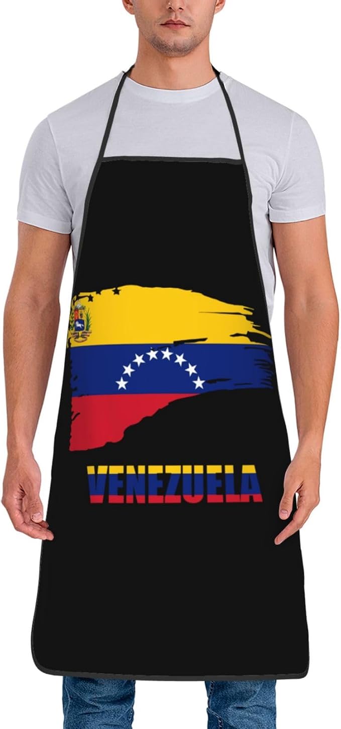 Venezuela Flag Unisex Kitchen Bib Apron Barbershop Coffee Shop With Adjustable Apron