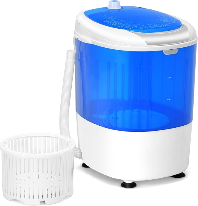 Mini Portable Washing Machine, 5.5 LBS Capacity Washer Machine and Spinner Combo with Spin Tub & Drain Hose, Small Semi-automatic Portable Washer for Apartment Dorm RV (Blue)
