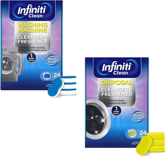 Washing Machine and Disposal Cleaning Tablets 48 Pack - Washer Machine Cleaner Tablets for Top Loader - Kitchen Sink Cleaner And Deodorizer - 12 Month Supply