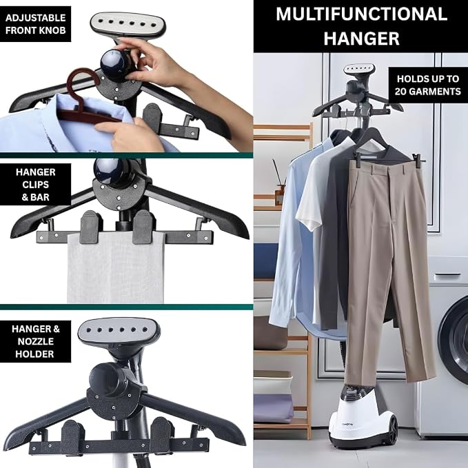 True & Tidy® Pro Smart Auto-Off Commercial Garment Steamer with Extra Large 2.9L (98 oz) water tank, Heavy Duty with 3 Steam Settings, Aluminum Steam Plate, up to 90 mins
