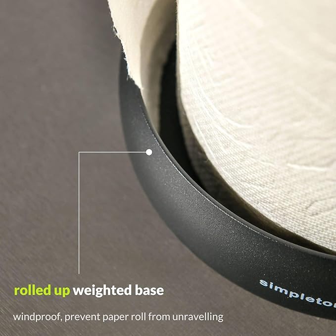simpletome Heavy Duty Paper Towel Holder Countertop Prevent Kitchen Paper from Unraveling (Matt Black)