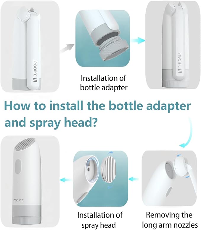 Insolife® Portable Bidet | High Pressure Travel Bidet 350ml | 2 Pressure Modes, IPX7 Waterproof, USB Rechargeable Personal Hygiene on Trip & Daily Use