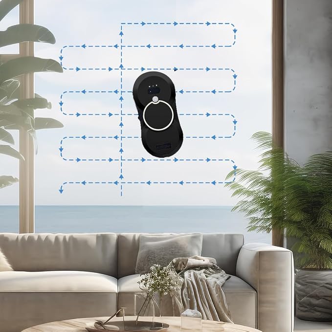 Window Cleaner Robot with Ultrasonic 5600PA Auto Water Glass Cleaning Automatic Smart Robot Cleaner,Window Vacuum Cleaner with Control Windows/Tiles/Class Door Indoor Outdoor