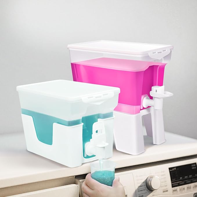 Laundry Beads Dispenser and 1.16 Gallons Liquid Laundry Detergent Dispenser（2 Packs）