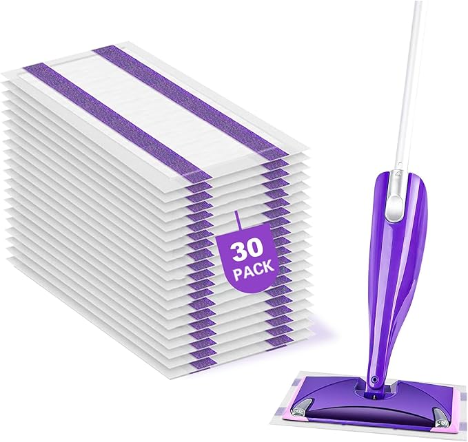 30 Pack Disposable Wet Jet Mop Pads Refill for Swiffer Wet Jet Pads Refill,Wet Jet Mopping Pads for All Purpose Multi Surface Hardwood Floor Cleaning, 4 Layers Thickened and Super Absorbent