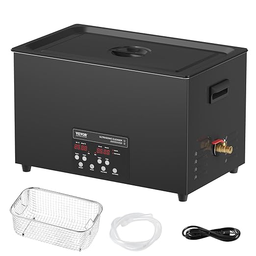 VEVOR 30L Sonic Cleaner, 600W Digital Ultrasonic Cleaning Machine with Upgraded Degassing and Gentle Mode, 40kHz Industrial Ultrasound Cleaner with Timer and Heater for Retainer Jewelry Tools