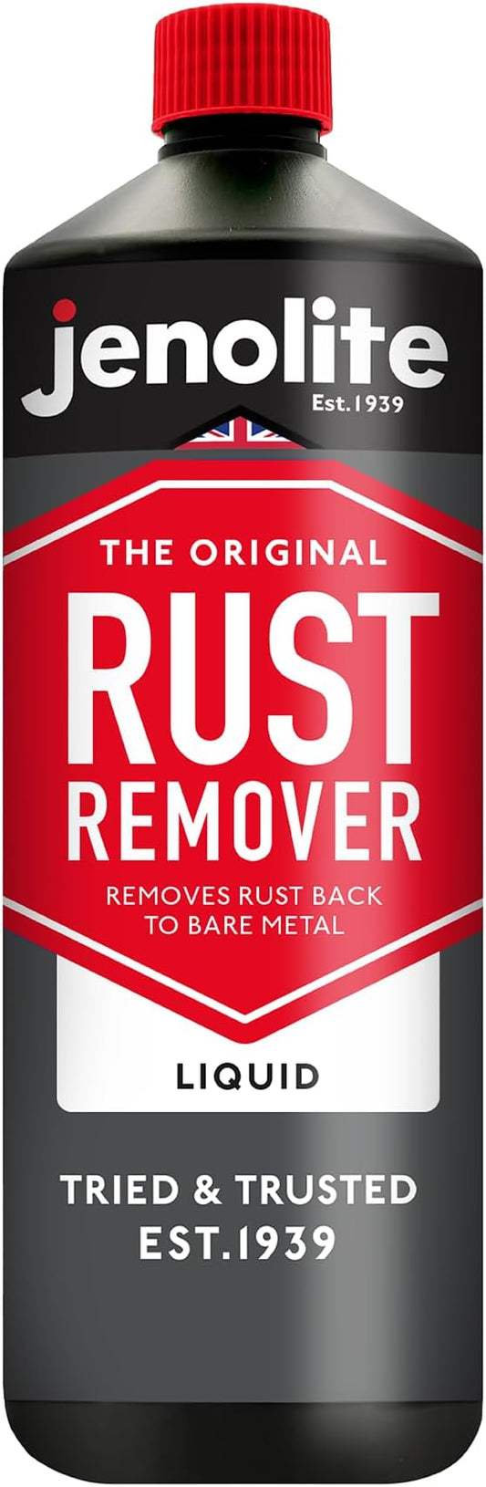 JENOLITE Original Rust Remover for Metal - Fast Acting Liquid - Industrial Strength, Removes Rust Back to Bare Metal - 1 Liter (33.8 fl oz)