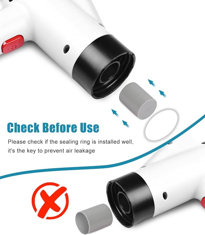 Toilet Plunger Drain Clog Remover: High Pressure Air Drainage Blaster Gun Clog Remover Tool- Stainless Steel White Air Plunger for Bathroom, Sink, Floor, Kitchen Clogged