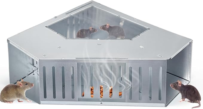 Humane Mouse Trap,Reusable Automatic Rat Trap,Didirectional Combined Continuous Rat Traps Cage,No Bait,Mouse Stations for Mice Outdoor and Indoor,Keeps Children and Pets Safe