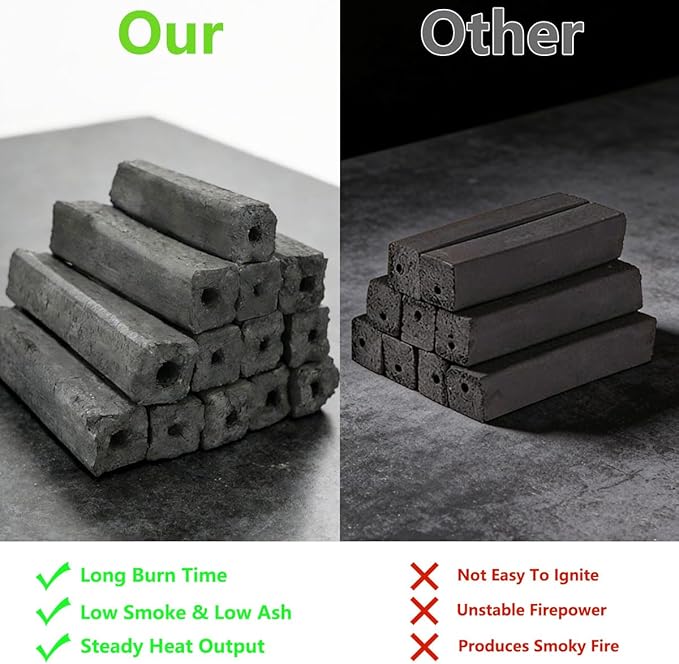10lb Natural Bamboo Charcoal – Premium BBQ Fuel for Grilling, Smoker & Outdoor Cooking, Long Burn, Low Ash