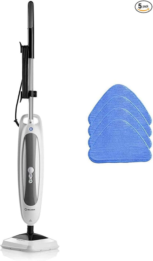 Reliable 300CU Steamboy Pro 3-in-1 Scrub and Steam floor mop with carpet glide - Electric steam scrubber, steam cleaner with 4 microfiber pads, for tile, grout, hardwood floors, 180-degree swivel head