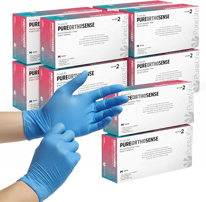 PureLife Medical Gloves Disposable Latex free- Blue Nitrile Gloves