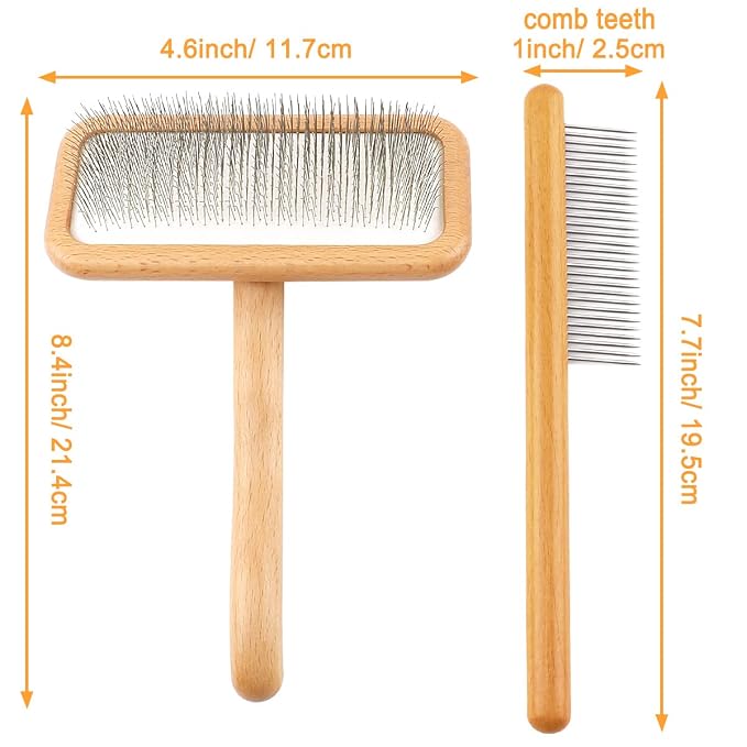Carpet Rake Sheepskin Wool Brush and Sheepskin Brush Cleaner Comb, More Suitable for Pile Carpets/Rugs, for Carding Fur, Restore Carpets Softness and Texture (Wood, 3PCS(2*Big+1* Small)