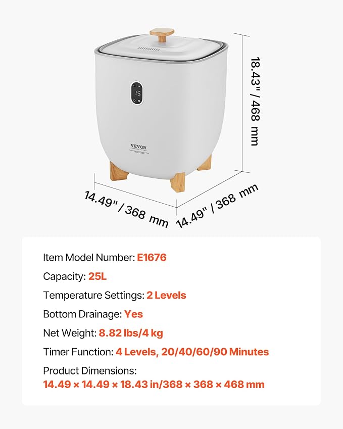 VEVOR Towel Warmers for Bathroom, 25 L Towel Warmer Bucket with Auto Shut Off for Spa Fits up to 5 Oversized Towels, Blankets, Clothes, Bathrobes, PJ's and More