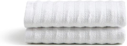 Cosy House Collection Luxury Rayon Derived from Bamboo Blend 2-Pack Towel Set - Ultra Soft, Absorbent and Quick Drying - Plush Cotton Hotel Spa Quality - 15" x 26" (Hand Towel, White)