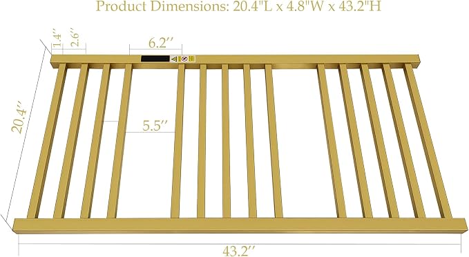 Luxury Heated Towel Rack for Bathroom, Wall Mounted Electric Towel Warmer Racks with Timer & Temperature Multi-Level Adjustable, 14 Bar Stainless Steel Towel Heater for Bathroom (Brushed Gold)