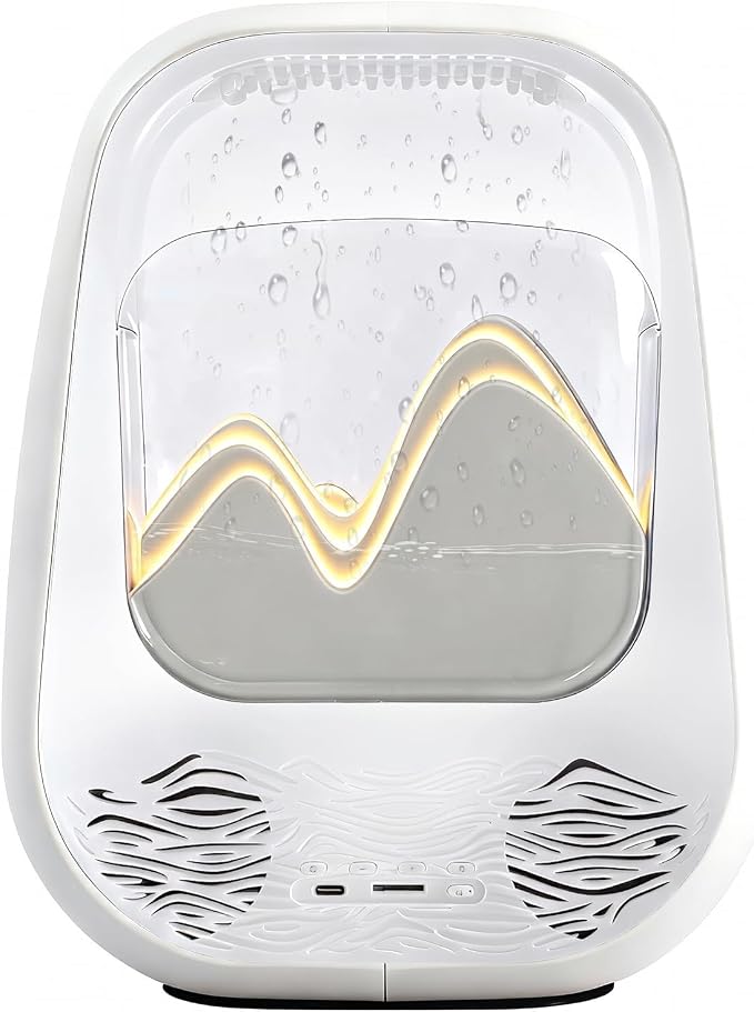 8-in-1 White Noise Sound Machine with Rain Drop Real Sound, Cream | Sound Machine with Aroma Diffuser for Sleeping, Stress Relief, Night Light Timer for Bedroom Office Home Hotel SPA Decor