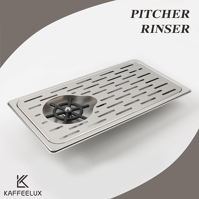 Pitcher Washer, Espresso Washer and Spray, Pitcher Rinser ，Drainage and Drip Tray, 304 Stainless Steel Bar Glass Washer Sink, Suitable for Home Kitchen, Hotel, Coffee Shop, Restaurant (Silver)