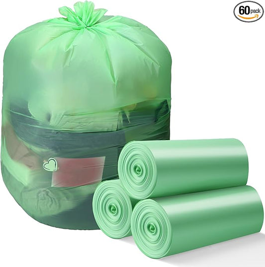 Zhanmai 60 Pcs 23 Gallon Trash Bags Large Portable Heavy Duty Garbage Bags Replacement Disposable Contractor Bags for Home Office Kitchen Camping Commercial Industrial Toilet Waste