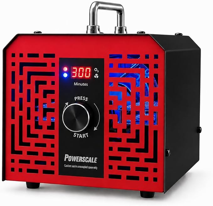 Powerscale 500,000mg/h Dual-Core Ozone Generator, Commercial Industrial Ozone Machine with Digital Timer for Odor Removal, Heavy Duty Air Purifier for Smoke and Pet Odors in Commercial Spaces
