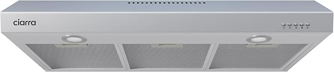 CIARRA Under Cabinet Range Hood 30 inch Ductless Convertible Duct, Stove Vent Hood for Kitchen with 3-Speed Exhaust Fan in Stainless Steel