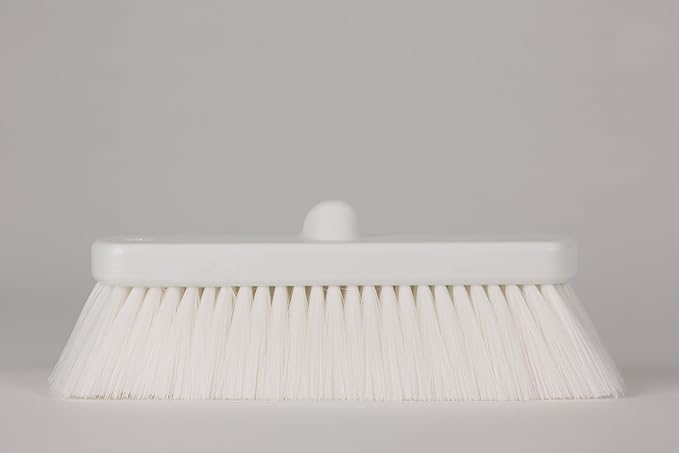 SPARTA 41278EC02 Flo-Thru Plastic Wall Scrub Brush, Equipment Brush With Soft Nylex Bristles For Industrial Kitchens, Hospitals, Commercial Cleaning, 4 Inches, White