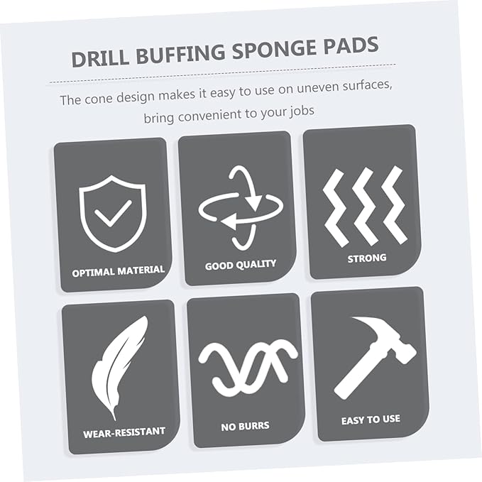 Unomor 9pcs Automotive Wheel Buffing Cone Efficient Polishing Pads for Car Wheels Mudguards More Compatible Electric Drills for Professional Shine