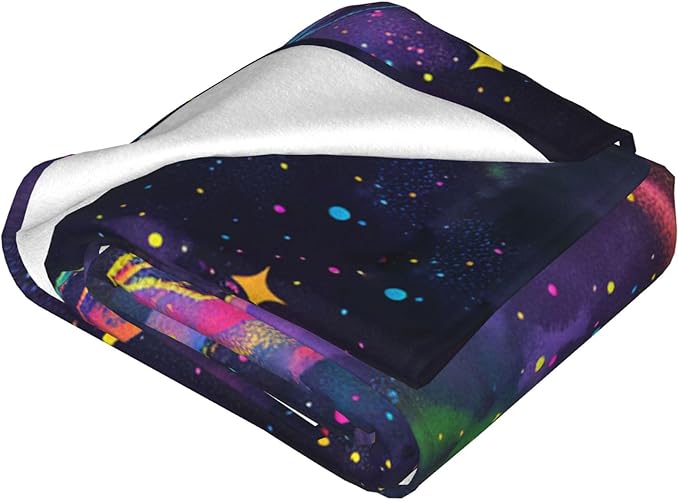 Galaxy UFO Blanket Gifts for Girls Boys Teens Space Decor Throw Blanket Cozy Plush Flannel Fleece Warm Soft Lightweight Fuzzy Winter Colorful Universe Blanket for Women Bed Sofa Couch 50"X60"