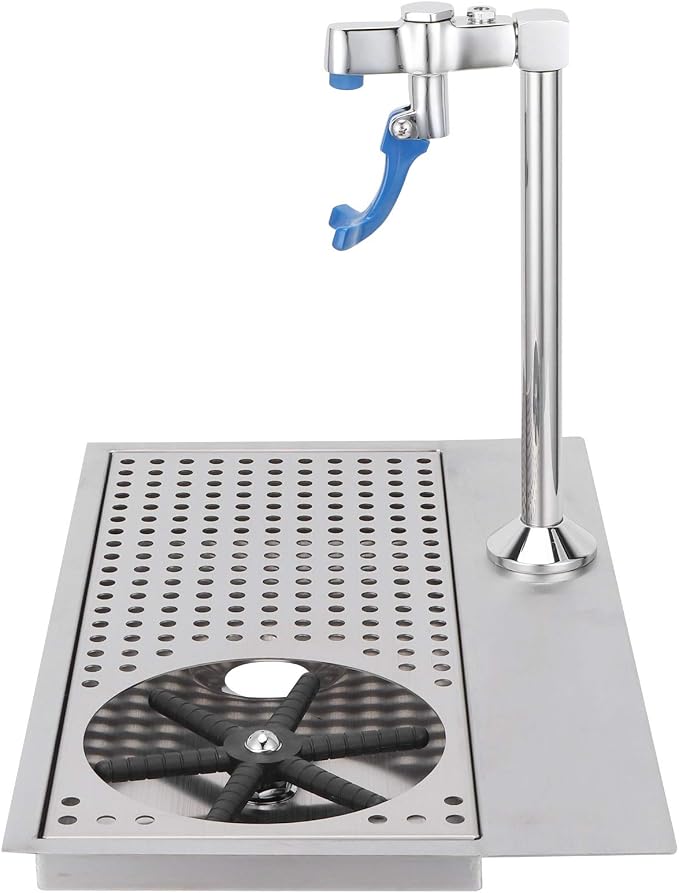 Topyond Automatic Glass Washer Kit, Commercial Glass Cup Rinser, Multi-Angle Water Outlet, Faucet, Plum Blossom Hex Cup Holder, Stainless Steel Pitcher Rinser for Hotels, Cafés Restaurants