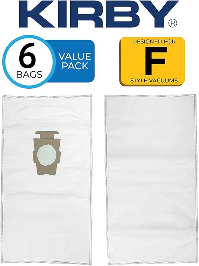 Kirby Allergen Reduction HEPA Filter Bags 6-Pack | Part #204811 | OEM Replacement for F-Style & Twist-Style Kirby Vacuums Plus Belt