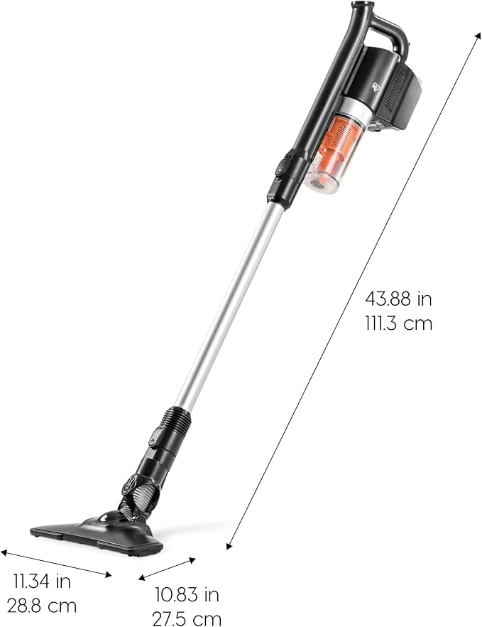 IRIS USA Cordless Stick Vacuum for Low-Profile Rugs and Hard Floors, 4-in-1 Attachments, 9000Pa Suction LED Indicator, 55K RPM 35 Min Runtime Battery, Pet Hair Cleaner