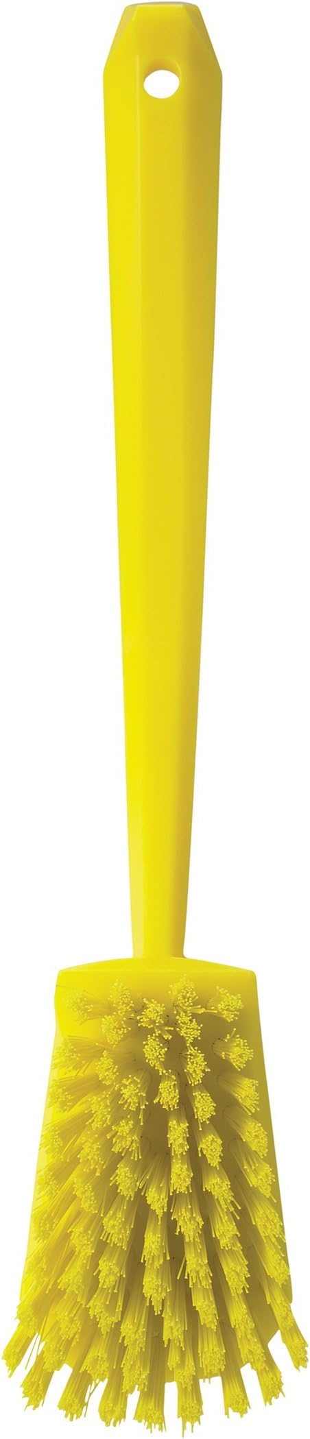 Vikan 2 3/4 in W Scrub Brush, Stiff, 11 51/64 in L Handle, 4 1/2 in L Brush, Yellow, Plastic 41866-1 Each