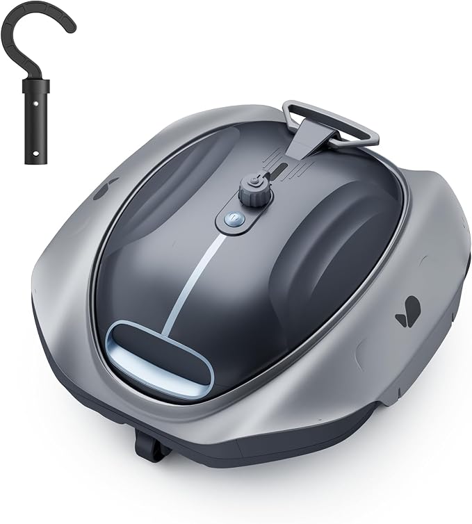 Bubot 300P Cordless Pool Vacuum, Robotic Pool Cleaner with Industry Leading Suction Power, DirtLock Tech 2.0, Auto Parking, Double Filtering for Above-Ground Flat Pools up to 850 Sq.Ft. Space Gray