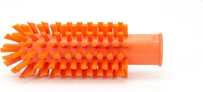 SPARTA Industrial Tank Brush Head Pipe Brush Head, Drain Brush with 3/4" Thread Hole (Handle Not Included) for Commercial Use, Plastic, 2 x 5.7 Inches, Orange