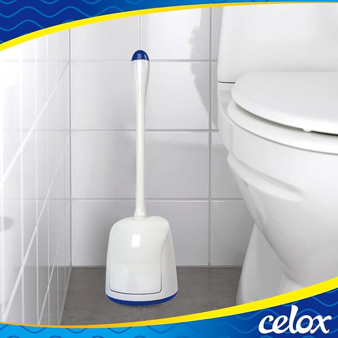 CELOX Toilet Bowl Brush and Holder, Bathroom Cleaning Kit, 2 Set, White