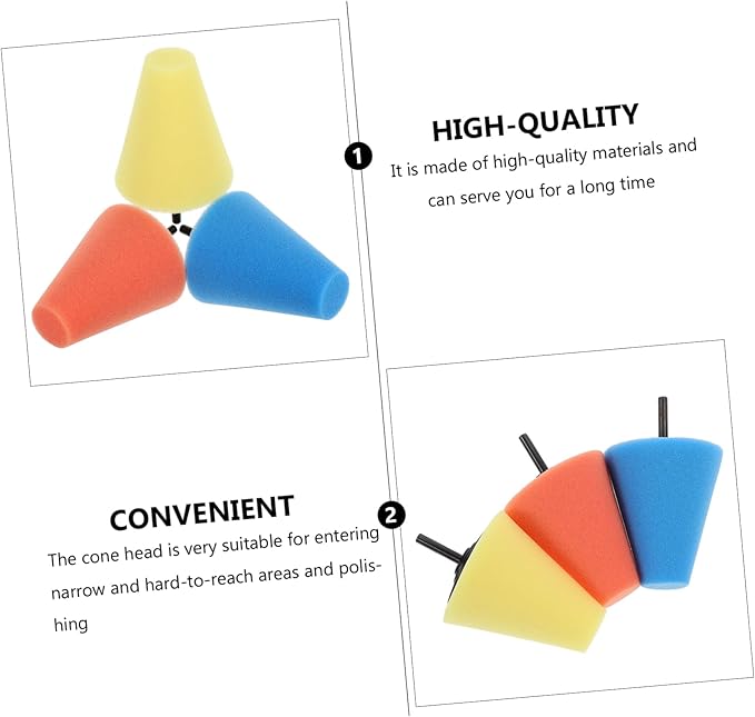 Unomor 9pcs Automotive Wheel Buffing Cone Efficient Polishing Pads for Car Wheels Mudguards More Compatible Electric Drills for Professional Shine