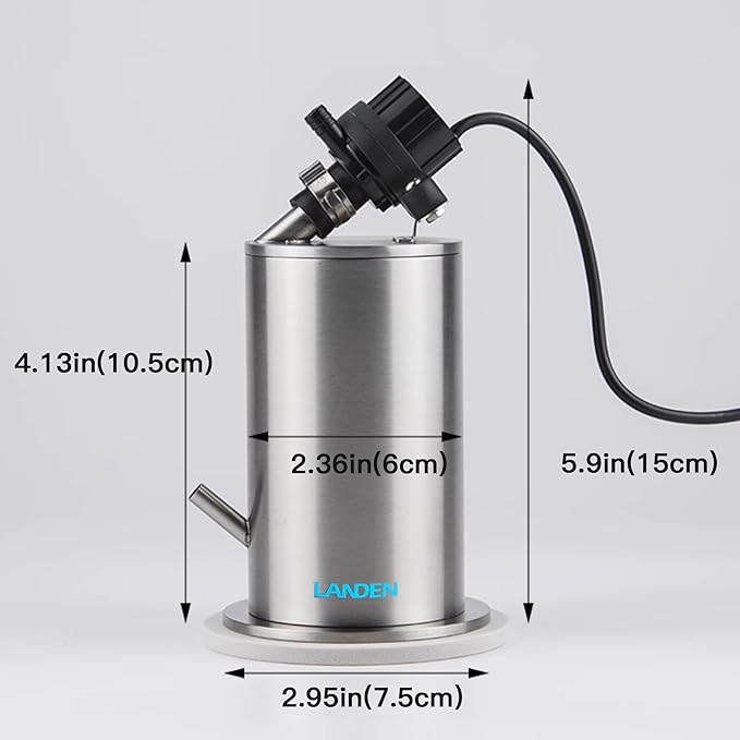 LANDEN PURA 50 Mini External Canister Filter for Aquarium System, up to 5 Gallon, Stainless Steel Aquarium Canister with Water Pump, Multi-Layer Filtration…