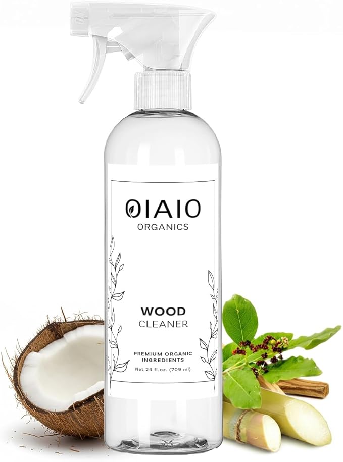 Non-Toxic Wood Cleaner - Natural Organic Ingredients that Truly Perform - 24oz - Light Coconut & Palo Santo Scent