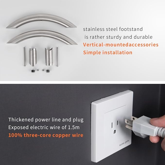 Freestanding Towel Warmer 6 Bars Plug-in Option 3 Working Modes Brushed Stainless Steel 24” W 34” H