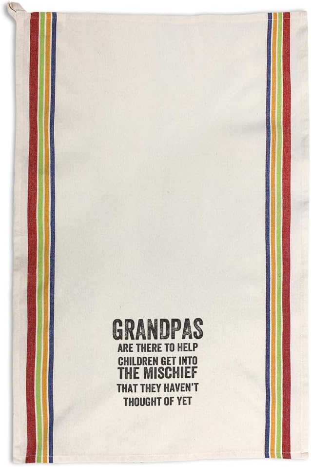 Custom Decor Kitchen Towels Grandpas are There to Help Family & Friends Family & Friends Grandpa Grandfather Cleaning Supplies Dish Towels Multi Stripe Design Only