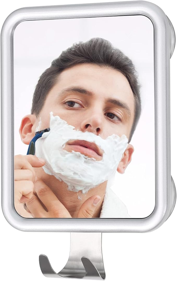 Ettori Shower Mirror Fogless for Shaving and Shower Squeegee for Glass Doors