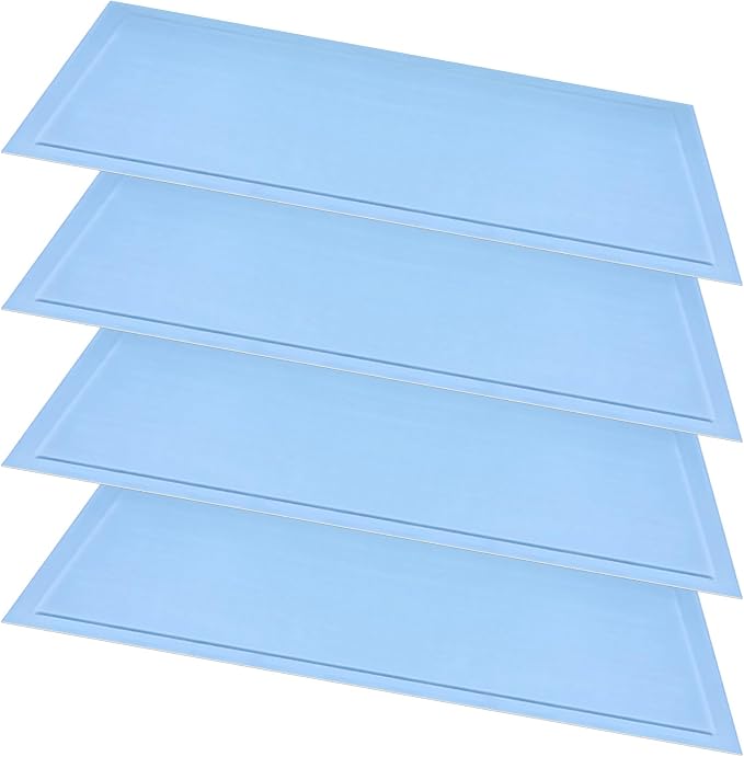 Blushtier 4 Pcs No Frost Anti Ice Freezer Mat Refrigerator Liners Washable Refrigerator Mats Blue Fridge Mats Fridge Accessories for Refrigerator Deep Freezer(17.7 x 5.7 Inch)