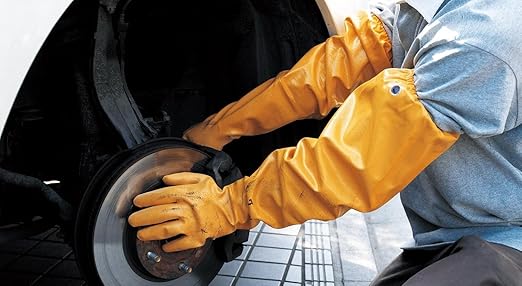 SHOWA Atlas 772 Double Nitrile Coated Full-Arm Chemical Resistant Safety Glove with Cotton/Poly Liner, 20 Mil Thick, 26" Length, Large (12 Pair)