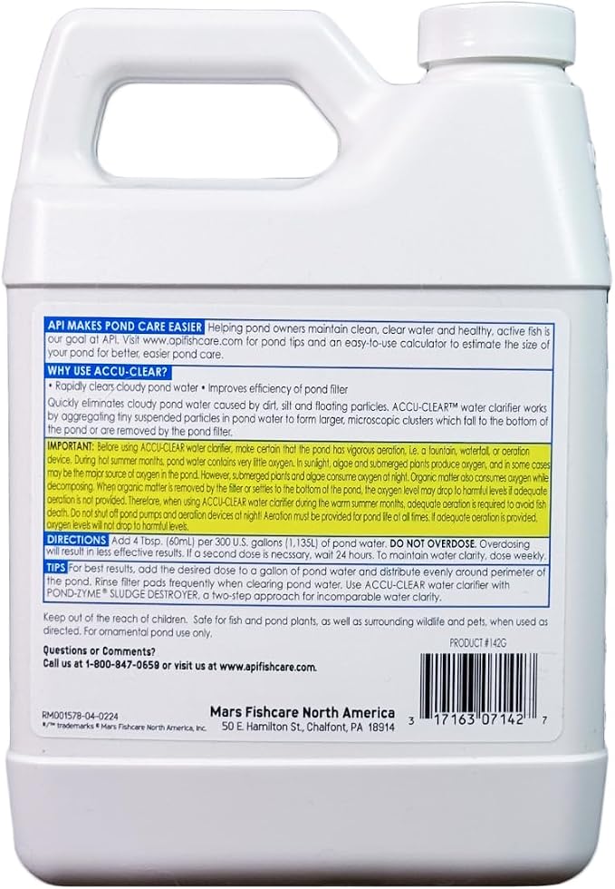 API POND ACCU-CLEAR Pond Water Clarifier 32-Ounce Bottle
