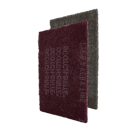 CANOPUS Scuff Pads 5 Maroon Very Fine 7447 and 5 Gray Ultra Fine 7448, 6" x 9" Abrasive Hand Sanding Pads, Surface & Paint Preparation, Scouring, Cleaning, Finishing, Automotive Autobody, Made of 3M