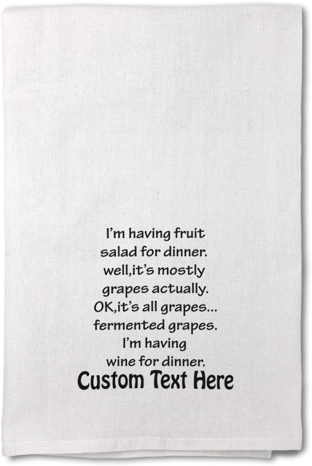 Custom Decor Flour Kitchen Towels Food & Beverage Bottle of Wine is Life G Food & Beverage Wine Cleaning Supplies Dish Towels Personalized Text Here