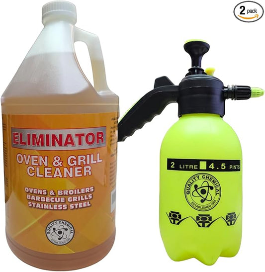 Quality Chemical Oven & Grill Cleaner & Pressure Sprayer (2 Liter Pressure Sprayer, Oven & Grill (128 Fl oz) & Pressure Sprayer)